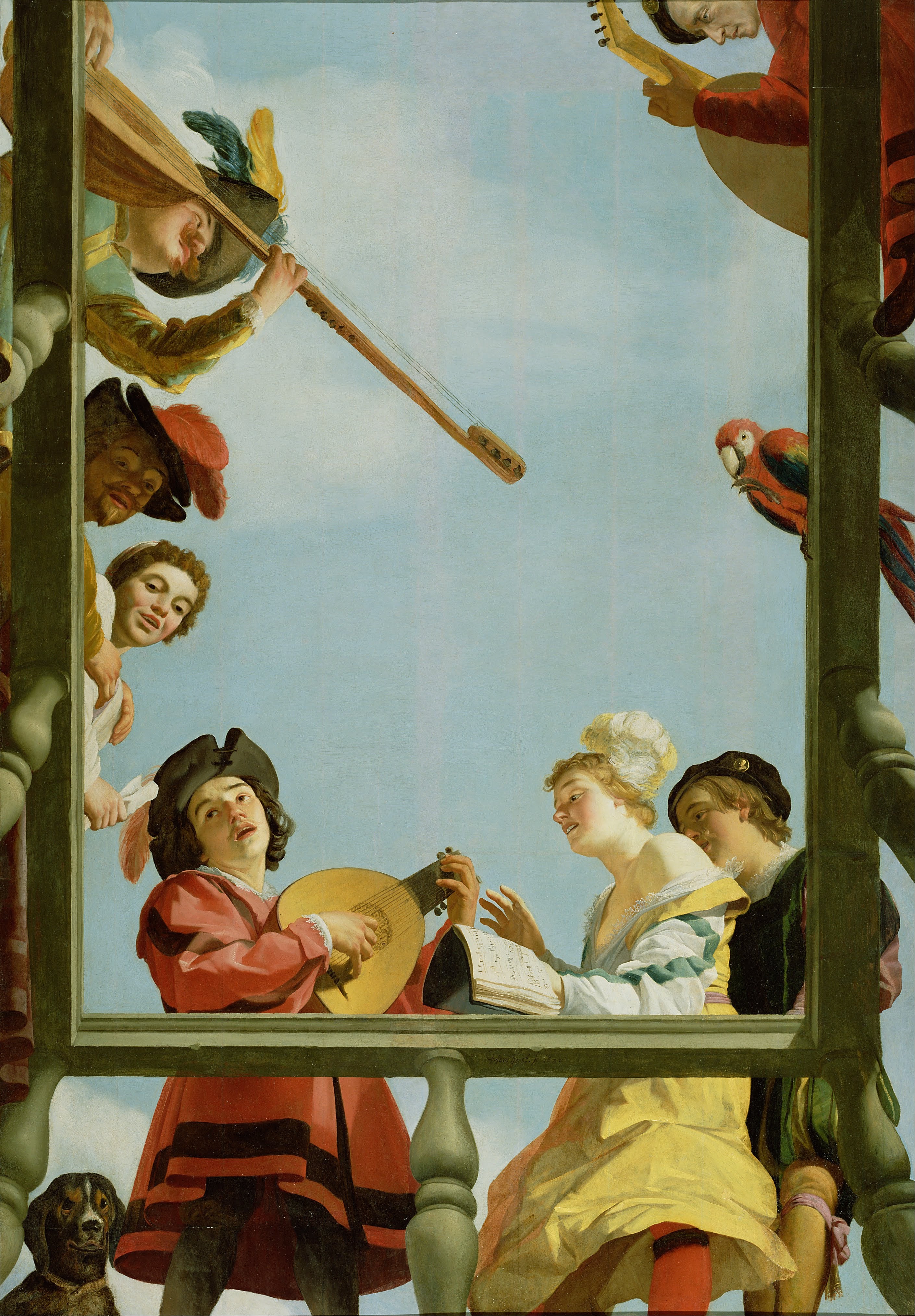 Groupe musical sur un balcon - Gerrit van Honthorst - Alpha Reproduction