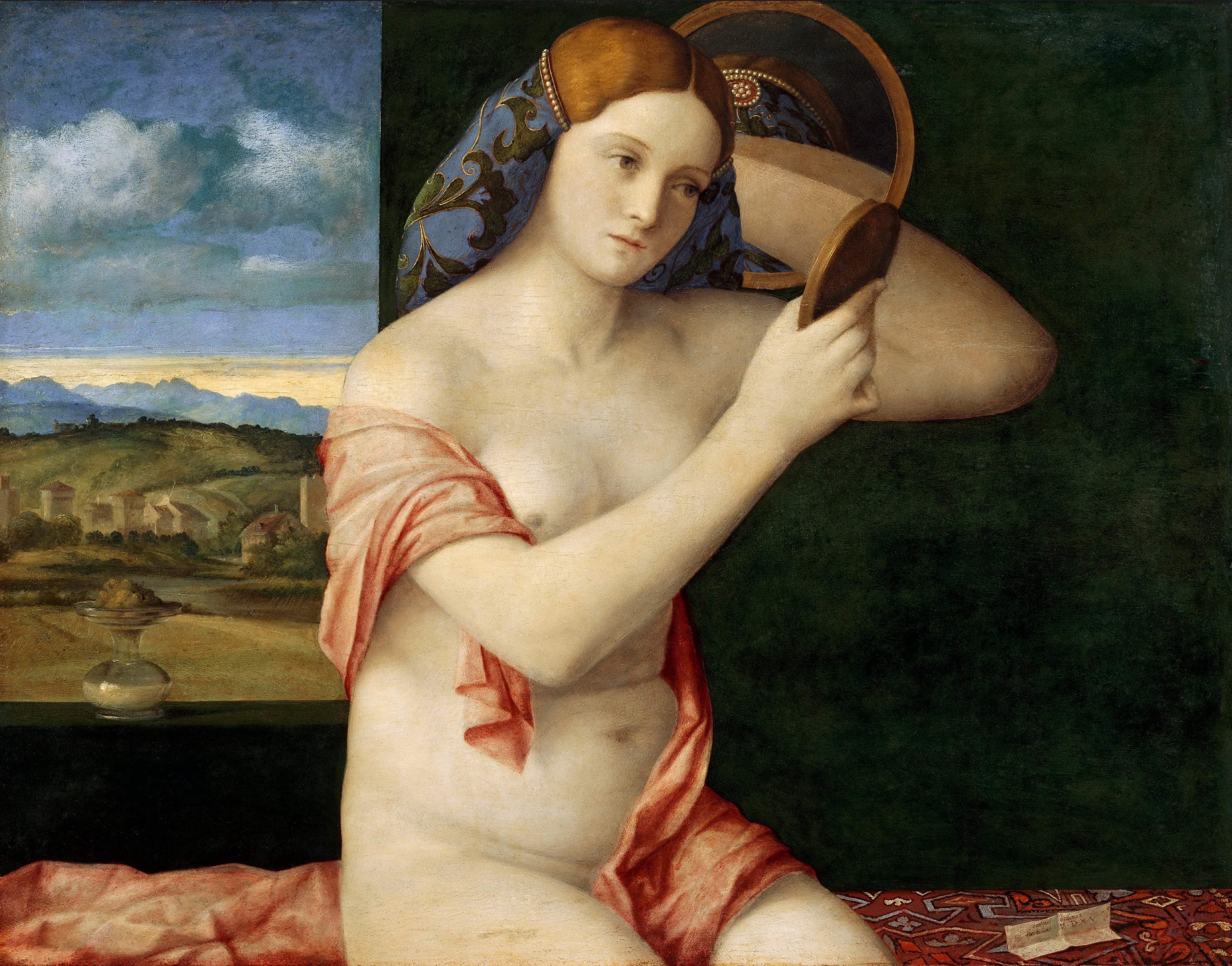 Jeune Femme nue au miroir - Giovanni Bellini - Alpha Reproduction