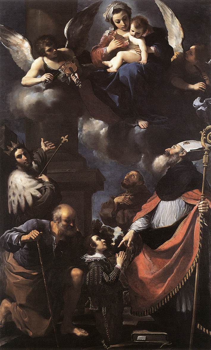 Giuseppe Gaetano Righetti[?] présenté à la Vierge par quatre saints - Guercino - Alpha Reproduction