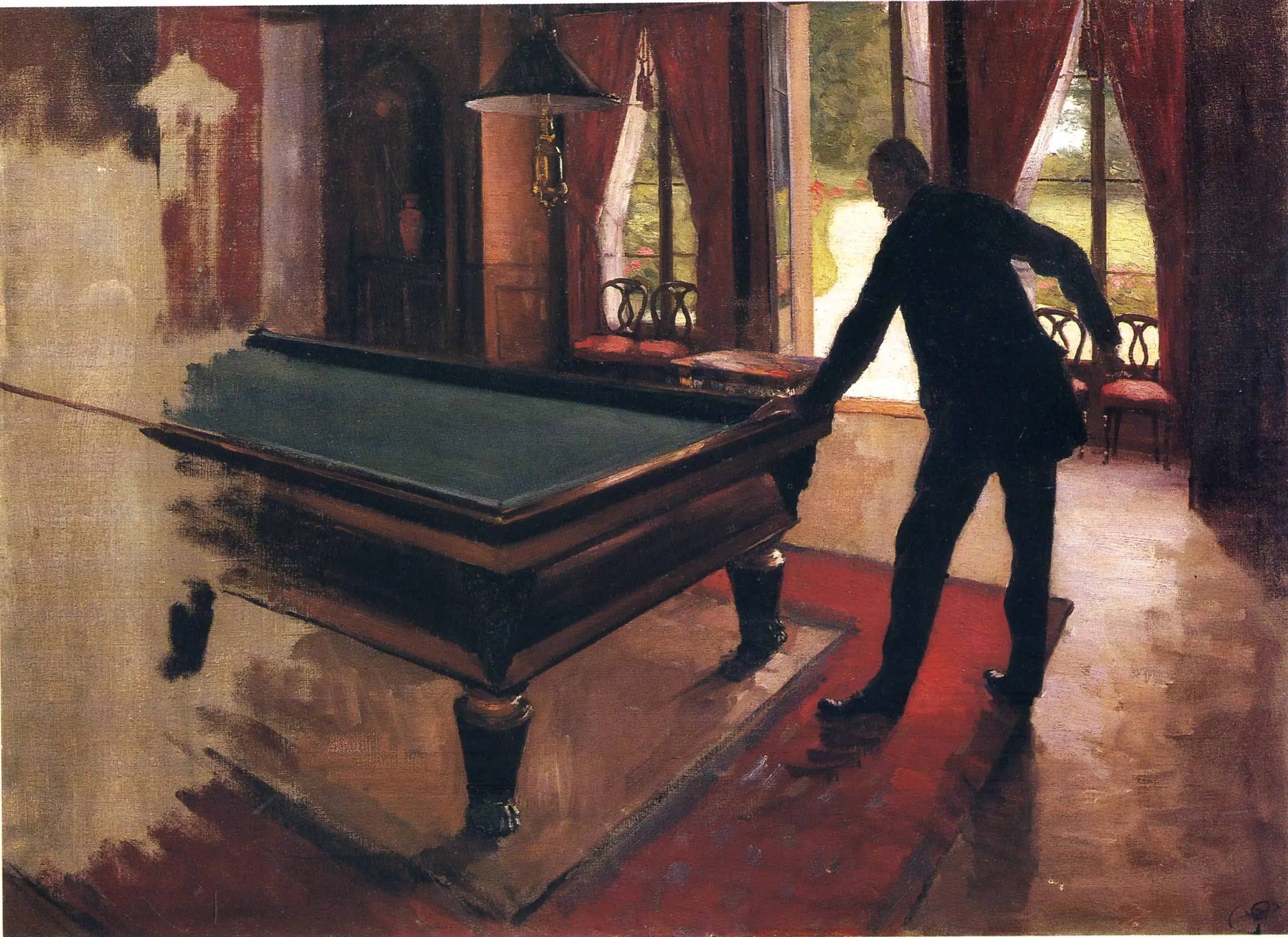 Reproduction du tableau « Le Billard - Gustave Caillebotte » par Alpha Reproduction en peinture à l’huile