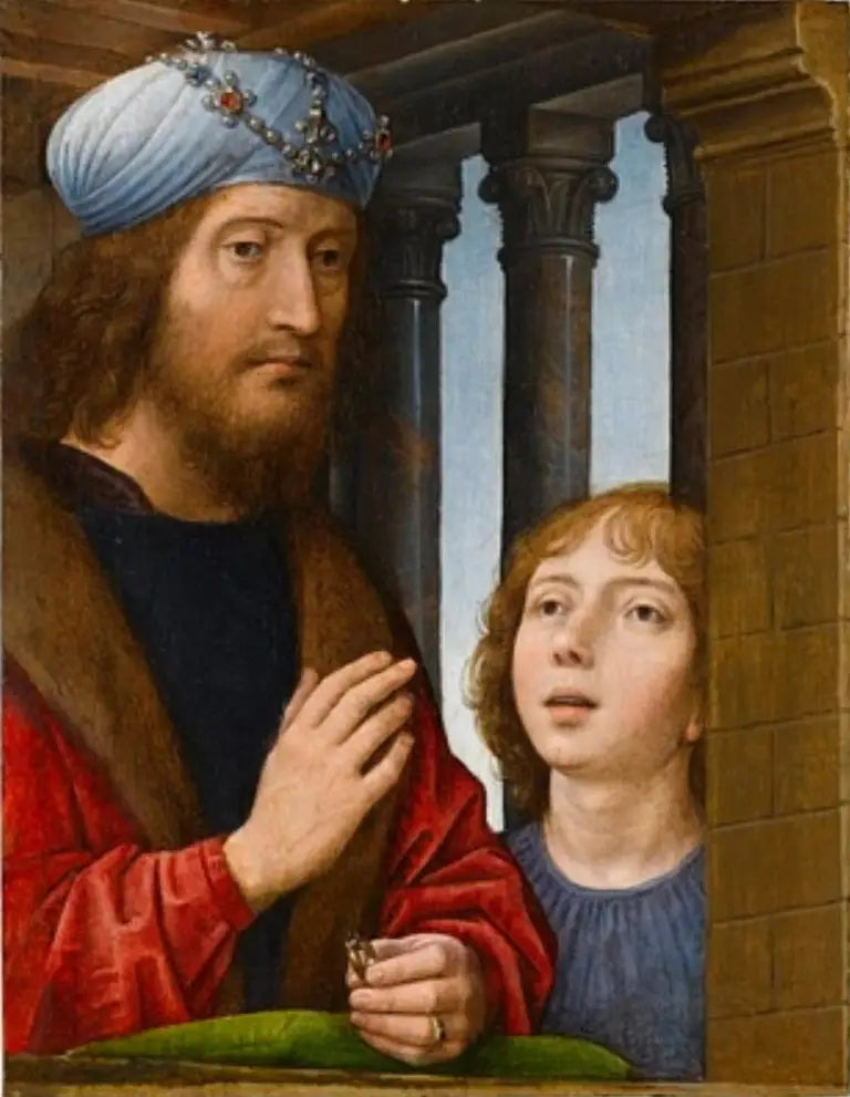 Le roi David et un garçon - Hans Memling - Alpha Reproduction