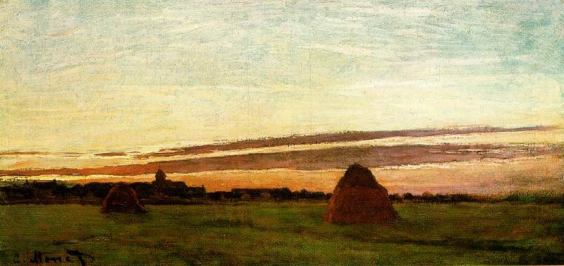 Reproduction du tableau « Meules près de Chailly, soleil levant - Claude Monet » par Alpha Reproduction en peinture à l’huile