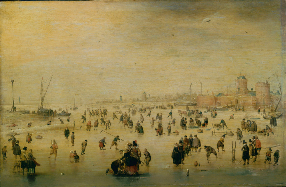 Scène de patinage - Hendrick Avercamp image 1 reproduction de peinture à l’huile