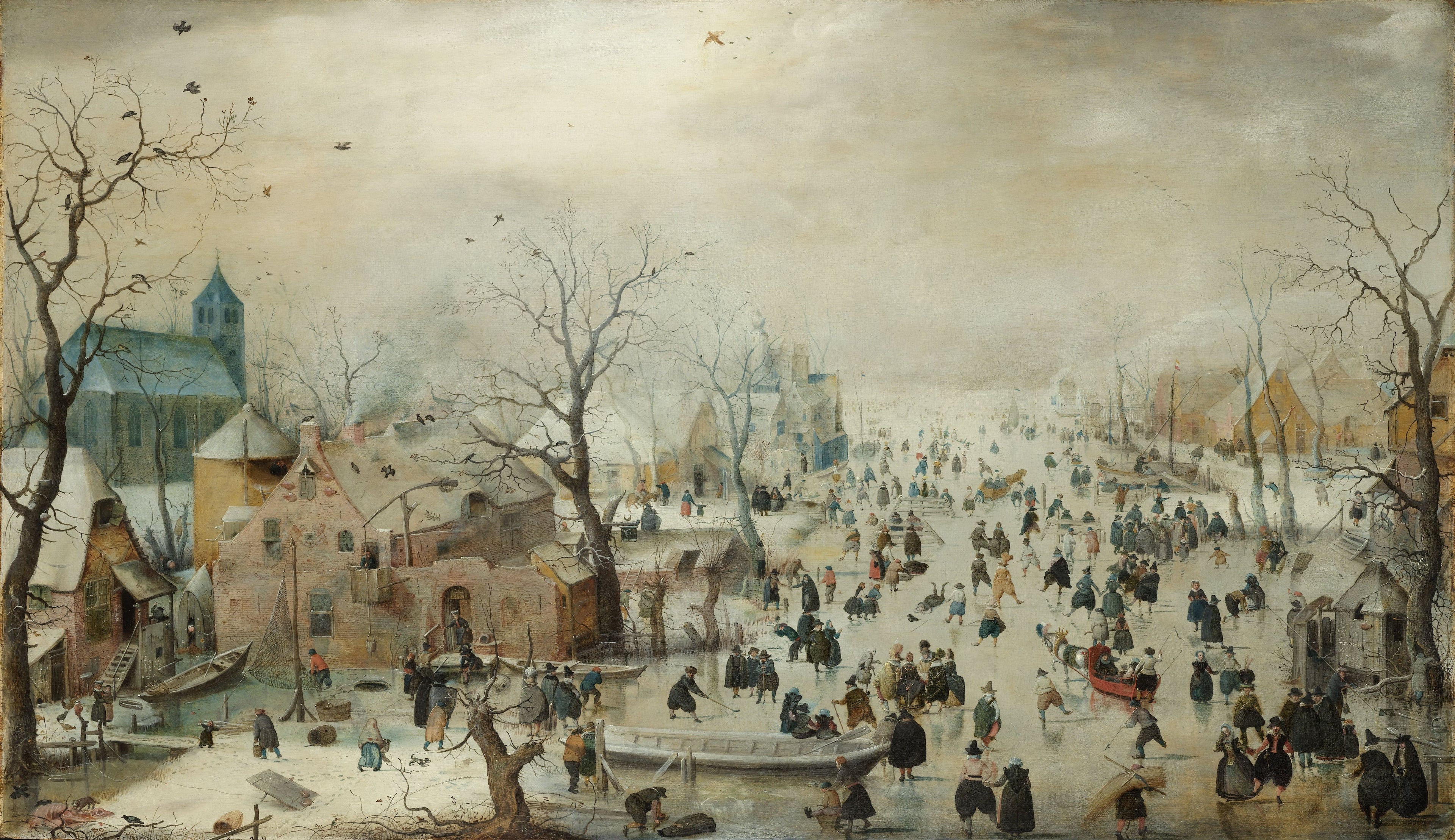 Paysage d'hiver avec patineurs - Hendrick Avercamp