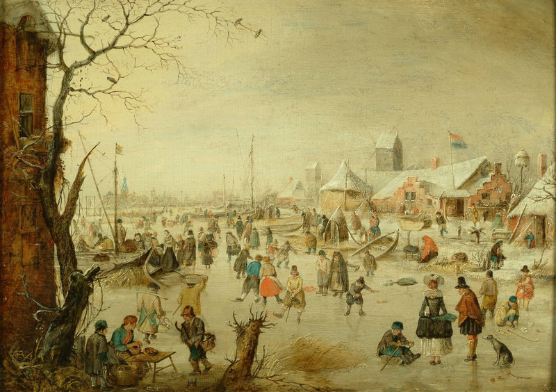 Une scène sur la glace - Hendrick Avercamp
