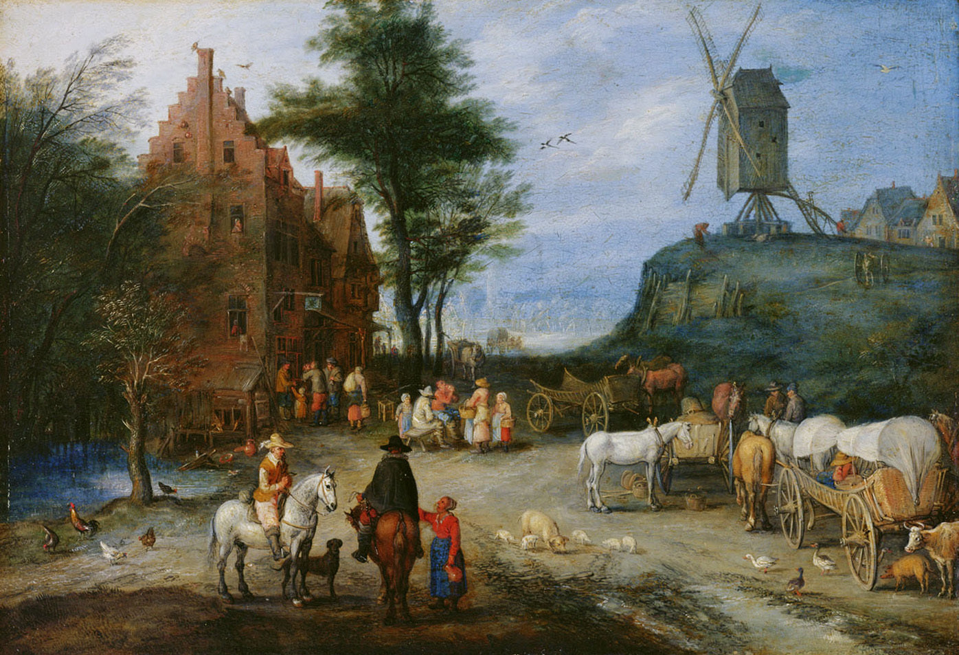 Rue du village - Jan Brueghel l'Ancien