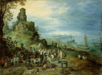 Paysage côtier où résonnent les appels de Pierre et d'André - Jan Brueghel l'Ancien