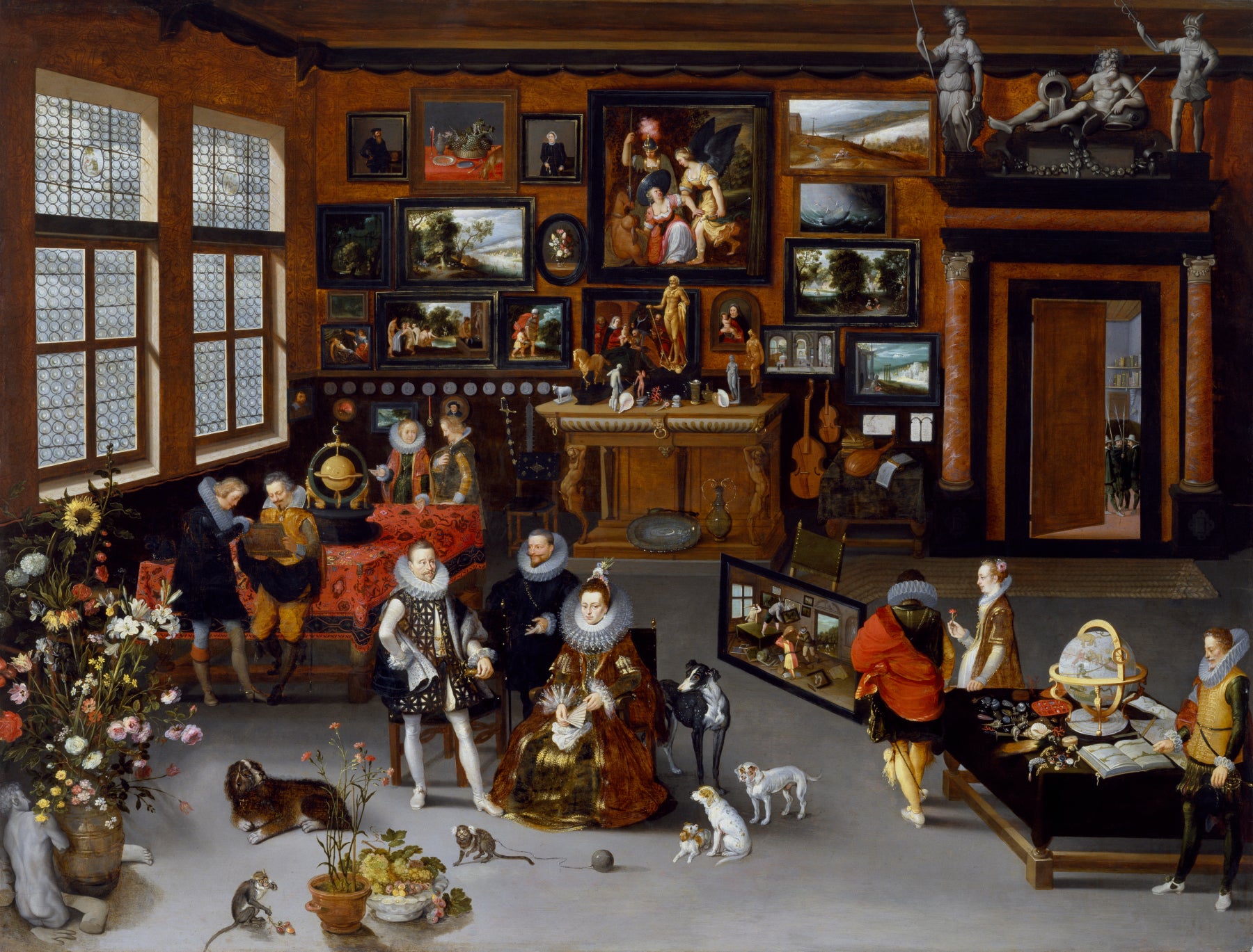 Les Archiducs Albert et Isabelle visitant le cabinet d'un collectionneur - Jan Brueghel l'Ancien