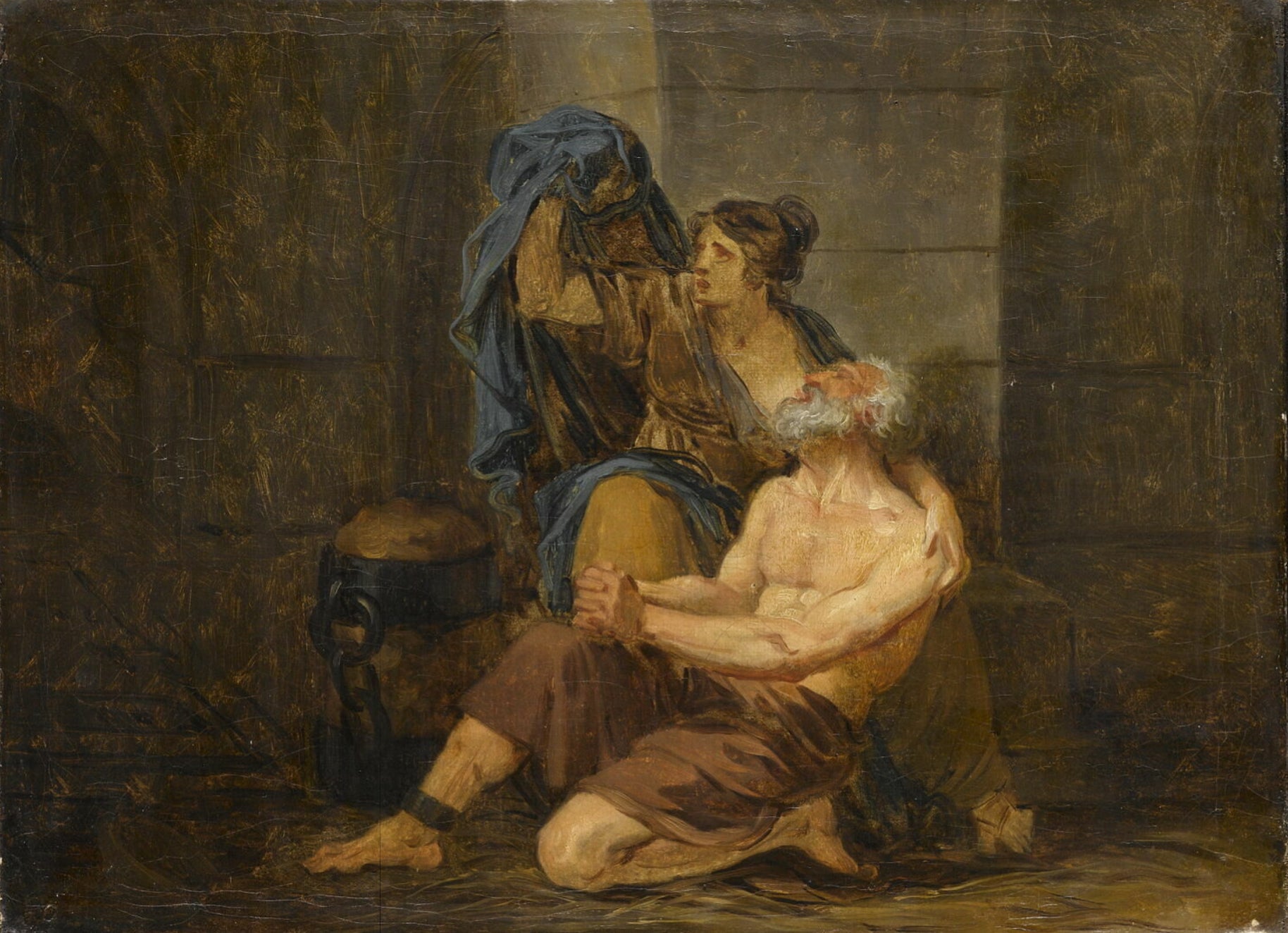 La Charité romaine: Cimone et son père. - Jean-Baptiste Greuze - Alpha Reproduction