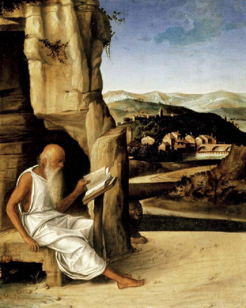 Saint Jérôme lisant dans un paysage - Giovanni Bellini - Alpha Reproduction