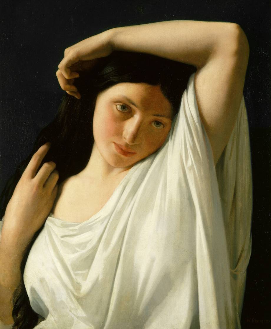 छाती तक की युवा लड़की – Hippolyte Flandrin