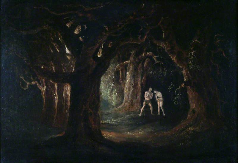 Adam écoutant la voix de Dieu le Tout-Puissant - John Martin