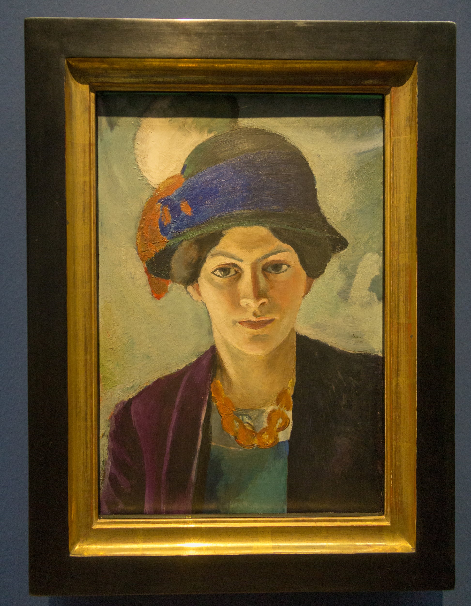 Reproduction du tableau « Portrait de la femme de l'artiste, avec chapeau - August Macke » par Alpha Reproduction en peinture à l’huile