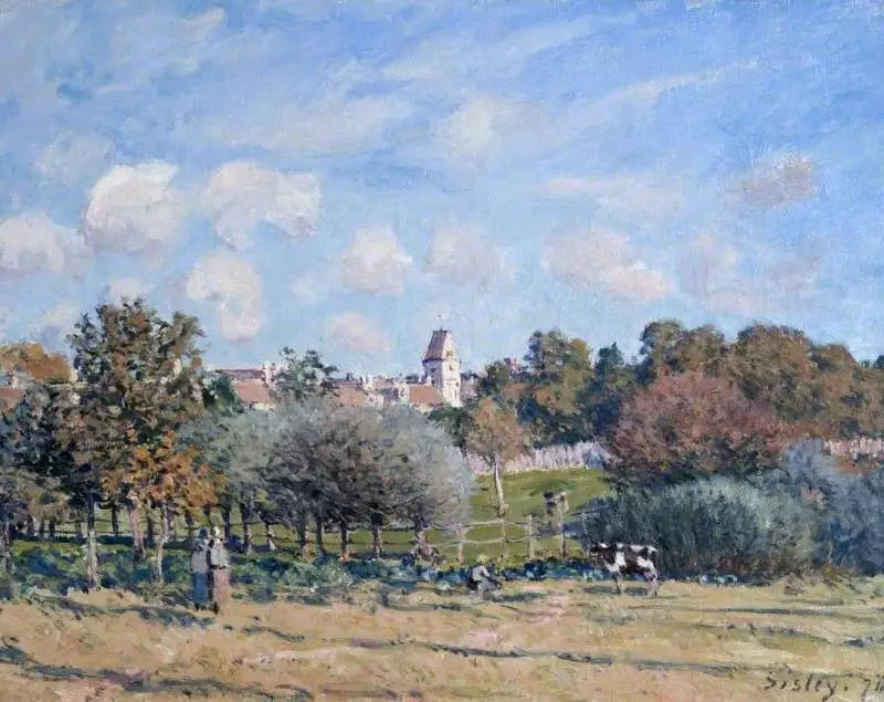 Reproduction du tableau « L'Église de Noisy-le-Roi, effet d'automne - Alfred Sisley » par Alpha Reproduction en peinture à l’huile