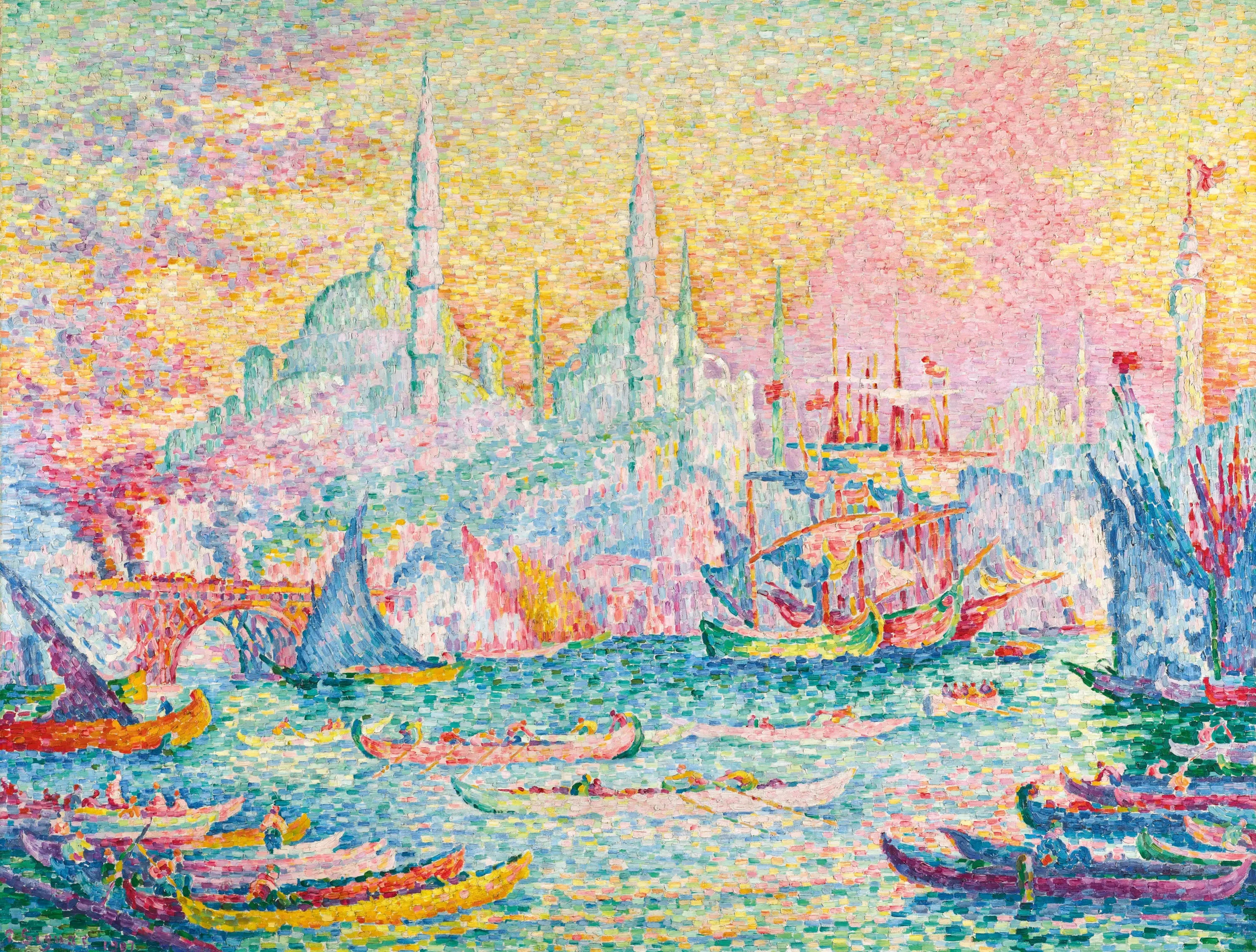 Reproduction du tableau « La Corne d'Or (Constantinople) - Paul Signac » par Alpha Reproduction en peinture à l’huile