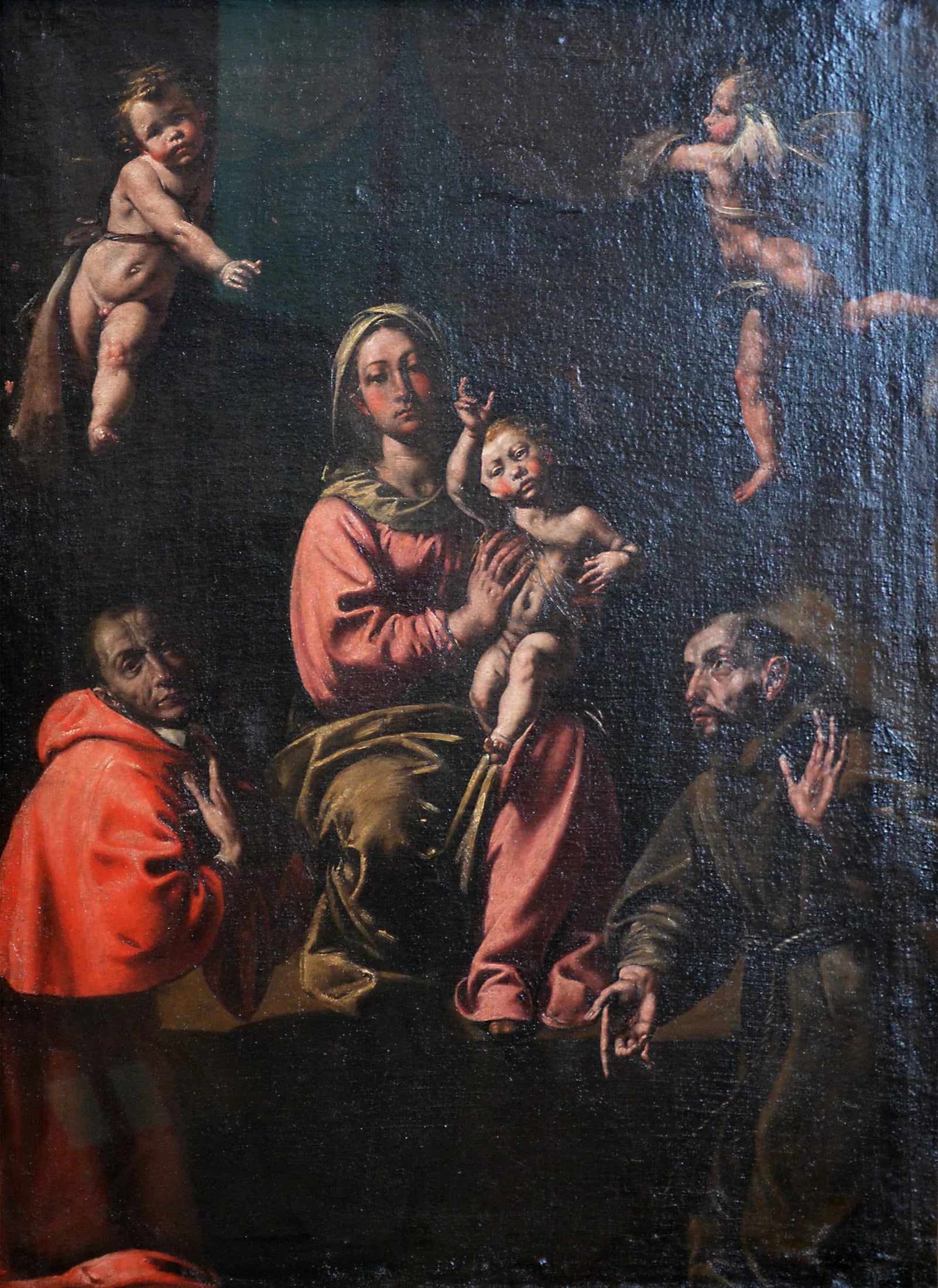 La Vierge à l'Enfant avec saint Charles et saint François - Tanzio da Varallo image 1 copie peinte à la main à l’huile