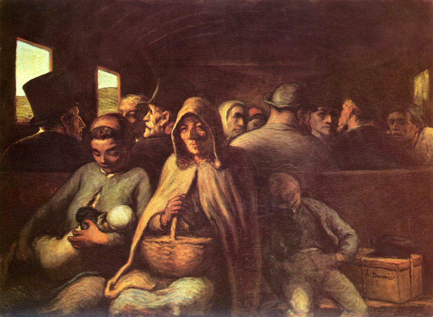 तीसरी श्रेणी की गाड़ी – Honoré Daumier (लगभग 1862–1864)