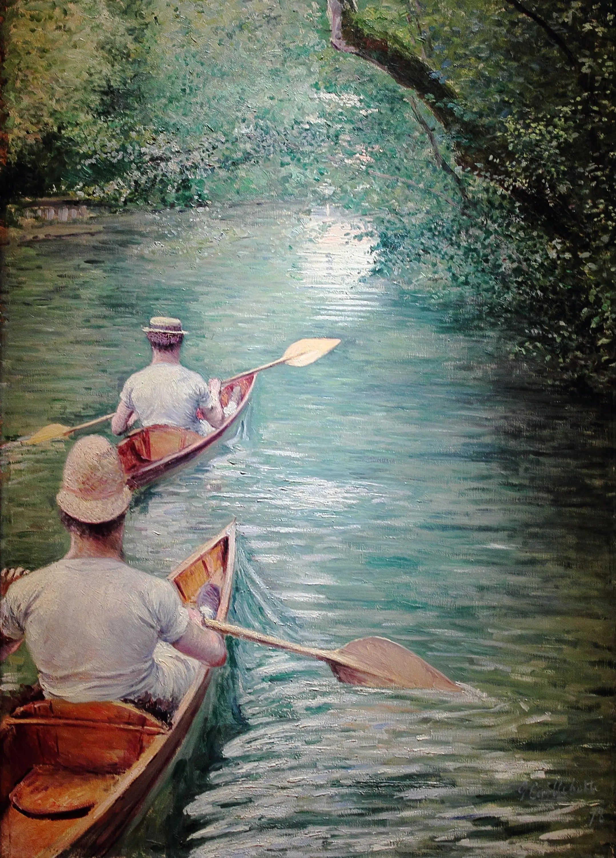 Reproduction du tableau « Périssoires - Gustave Caillebotte » par Alpha Reproduction en peinture à l’huile