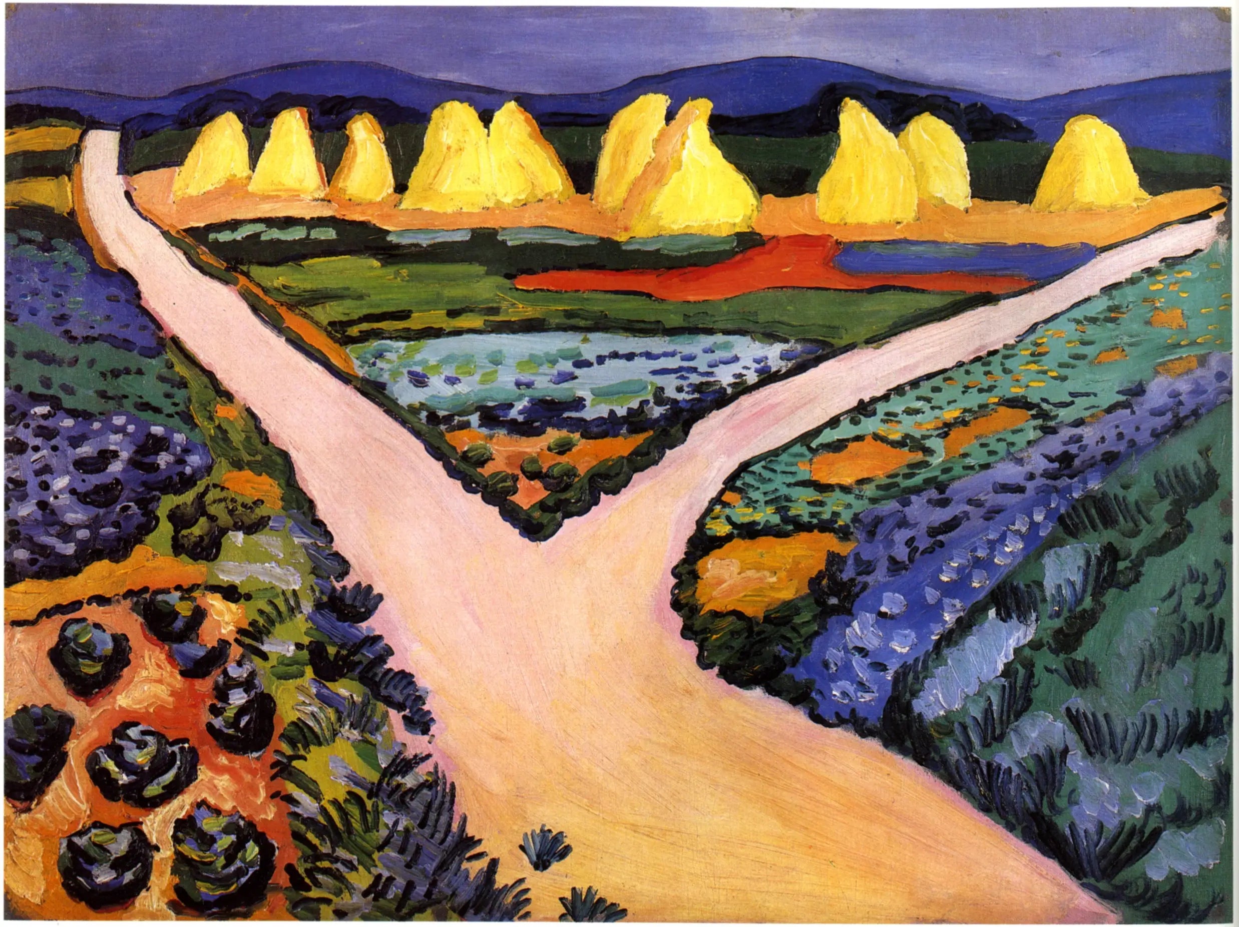 Reproduction du tableau « Champs potagers - August Macke » par Alpha Reproduction en peinture à l’huile