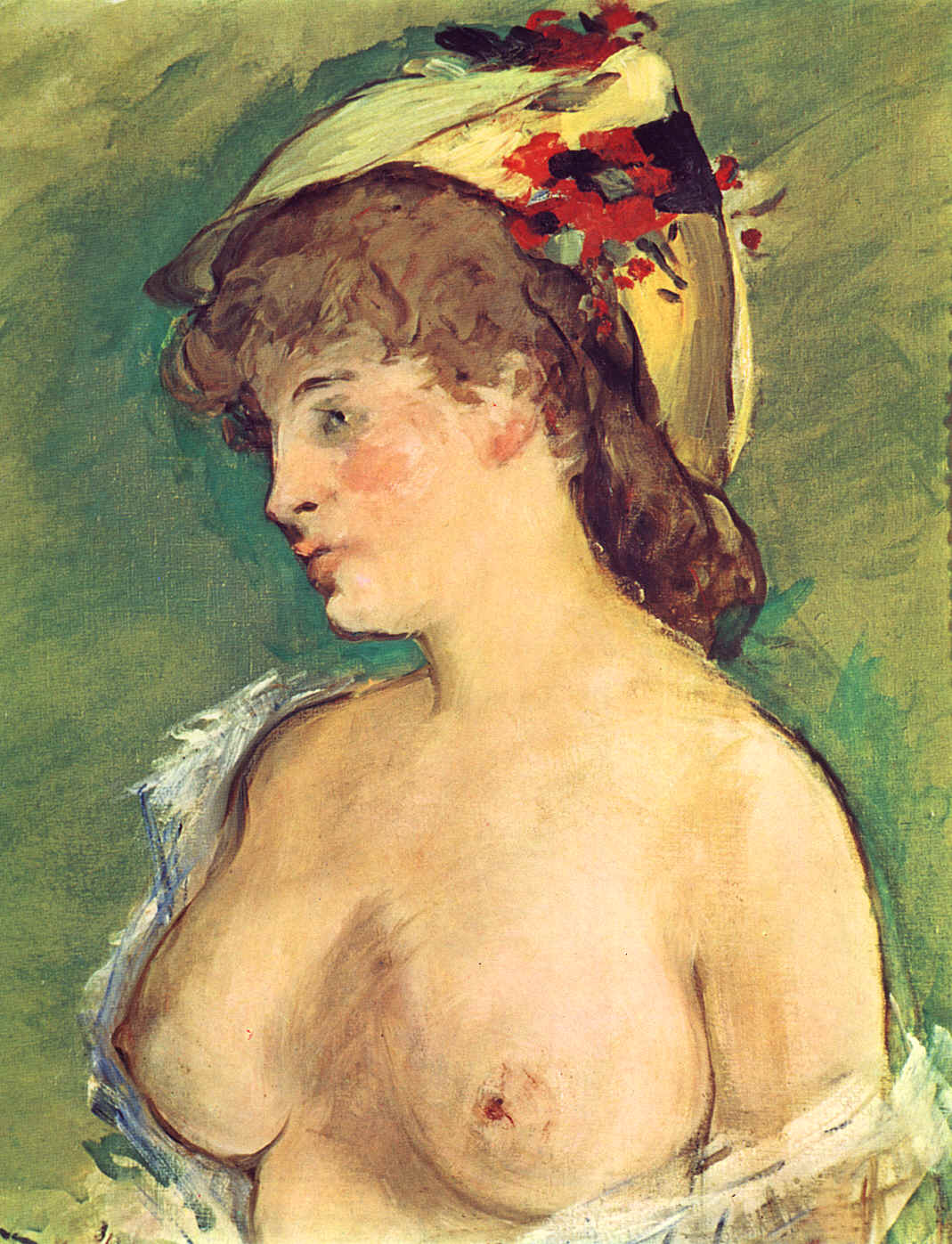 Reproduction du tableau « La Blonde aux seins nus - Édouard Manet » par Alpha Reproduction en peinture à l’huile