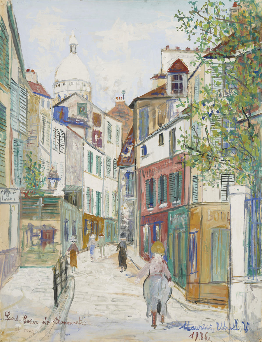 Le Sacré-Coeur de Montmartre (et rue Norvins) (1936) - Maurice Utrillo