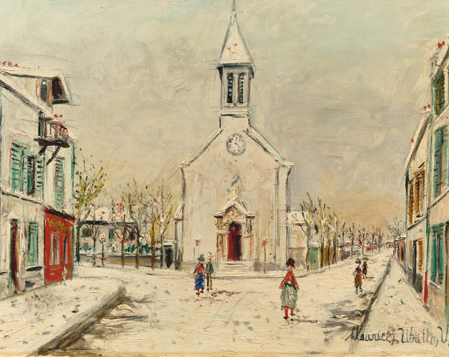 Église de Villetaneuse sous la neige (1940) - Maurice Utrillo