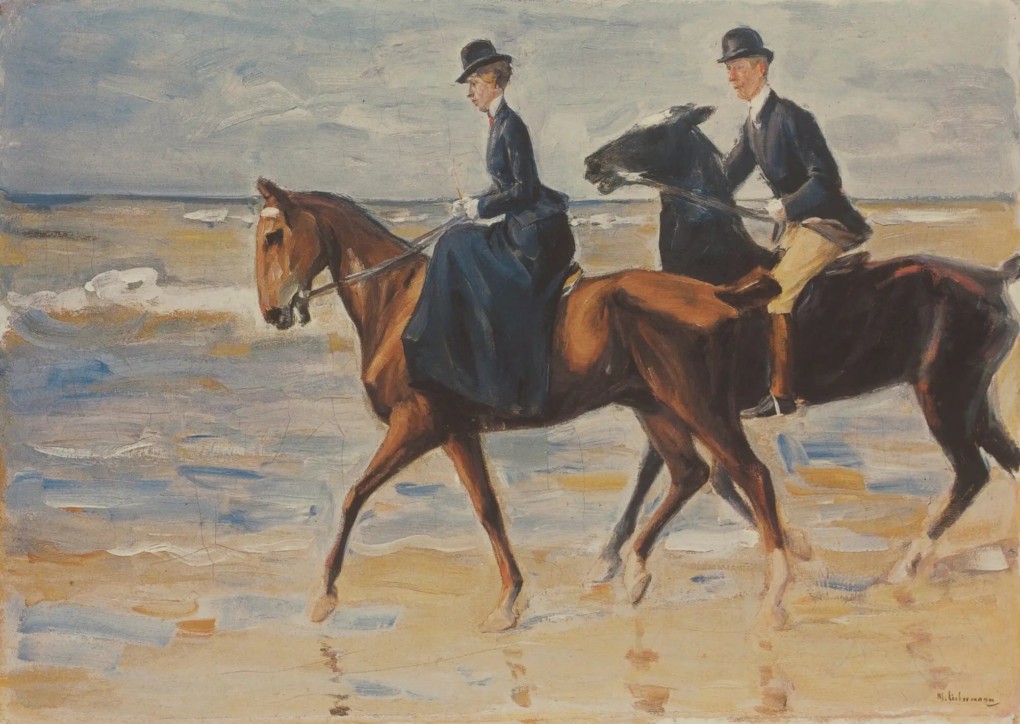 Deux cavaliers sur la plage - Max Liebermann - Alpha Reproduction