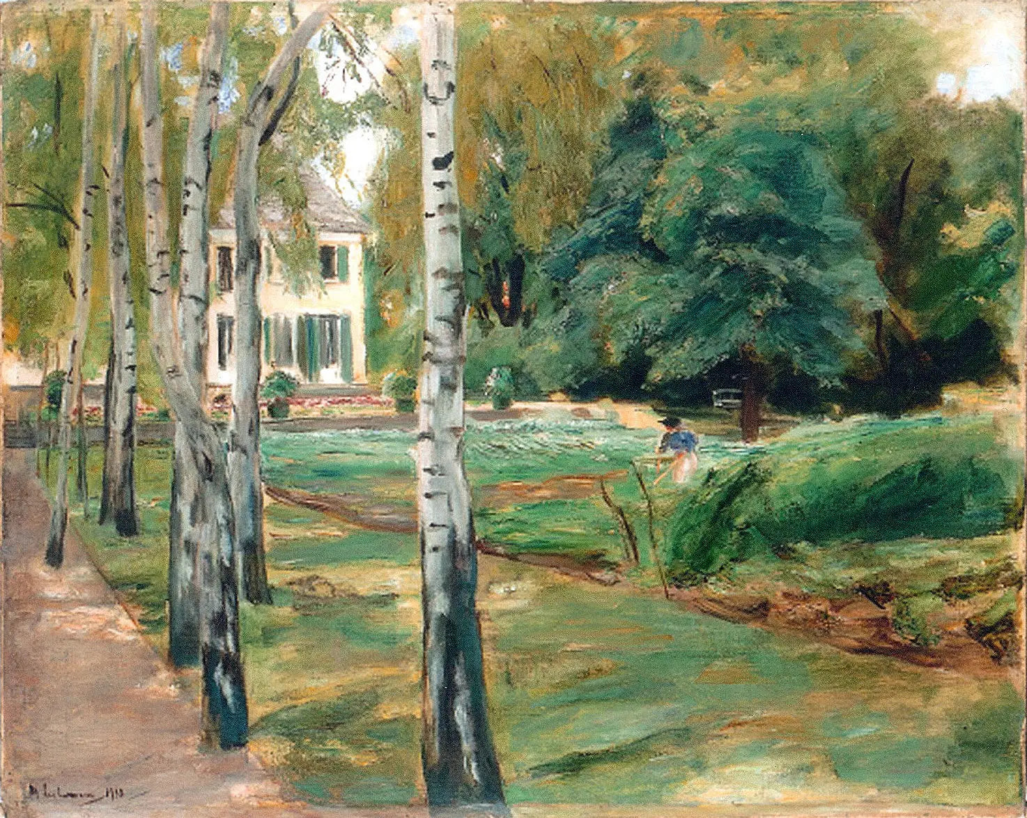 L’allée des bouleaux dans le jardin de Wannsee à l’ouest - Max Liebermann - Alpha Reproduction