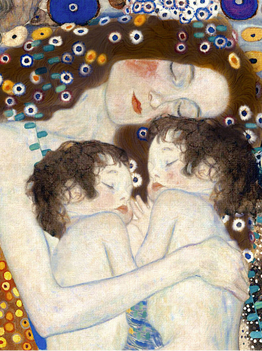👩‍👧‍👦 माँ और बच्चे – लाइट संस्करण (लेस ट्रोइस एजेस डी ला फेमे का विवरण II) – गुस्ताव क्लिम्ट (1905)