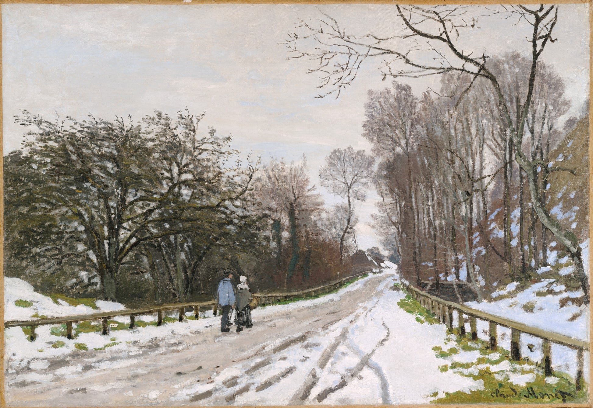 Reproduction du tableau « La Route de la ferme Saint-Siméon, effet de neige - Claude Monet » par Alpha Reproduction en peinture à l’huile