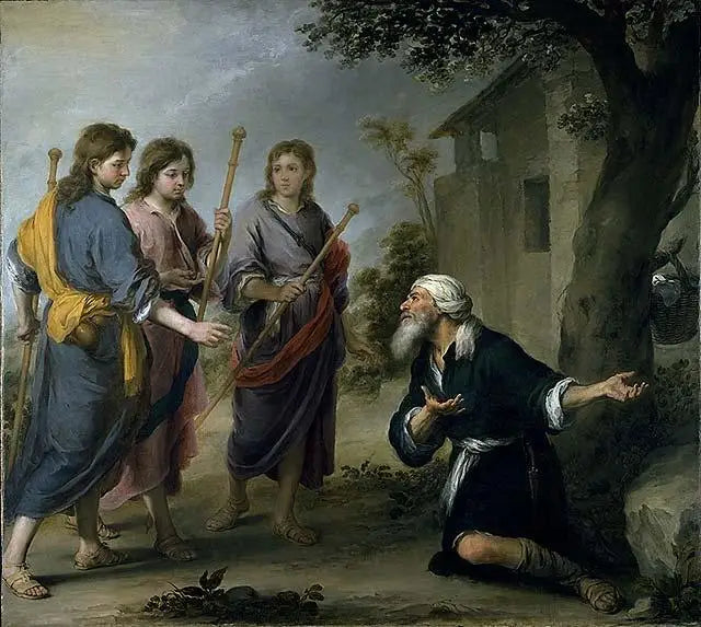 अब्राहम और तीन स्वर्गदूत - बार्टोलोमे़ Esteban Murillo