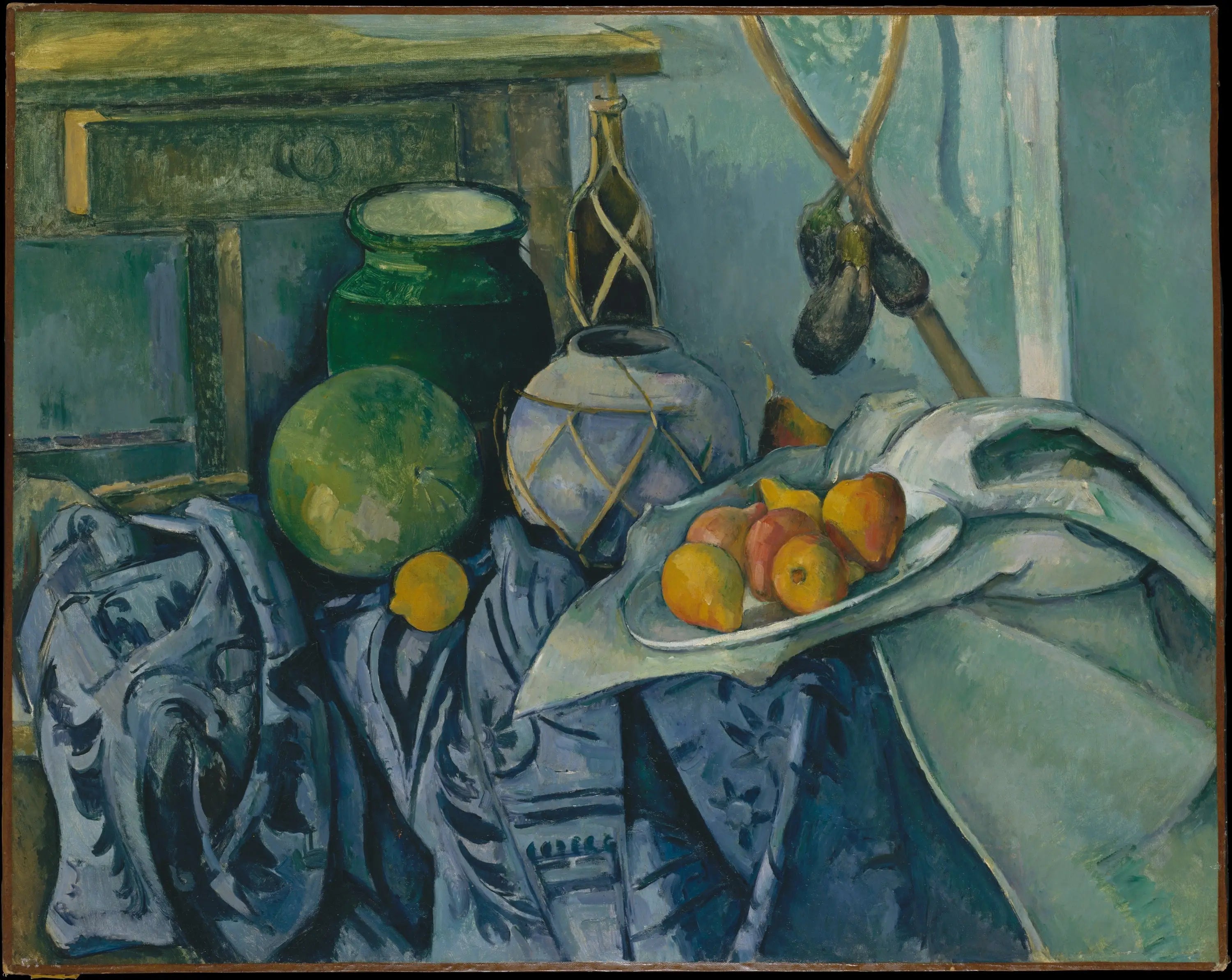 Reproduction du tableau « Nature morte aux aubergines - Paul Cézanne » par Alpha Reproduction en peinture à l’huile