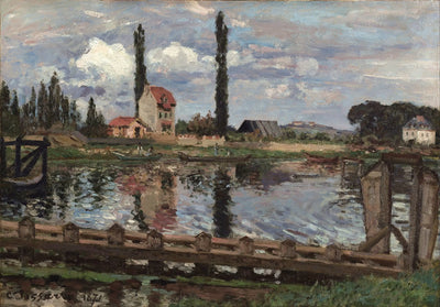 Reproduction du tableau « Au bord de la Seine à Port Marly - Camille Pissarro » par Alpha Reproduction en peinture à l’huile