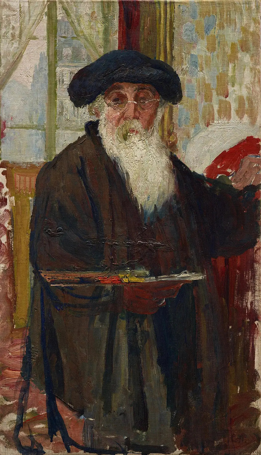 Reproduction du tableau « Autoportrait avec palette - Camille Pissarro » par Alpha Reproduction en peinture à l’huile