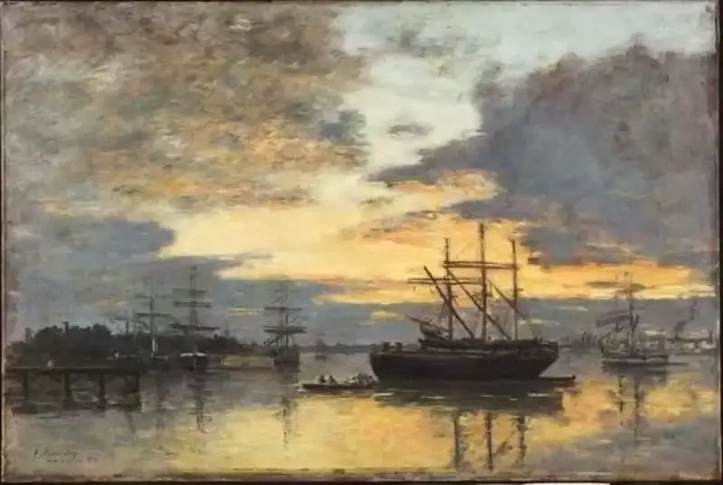 Reproduction du tableau « Bordeaux, dans le port - Eugène Boudin » par Alpha Reproduction en peinture à l’huile