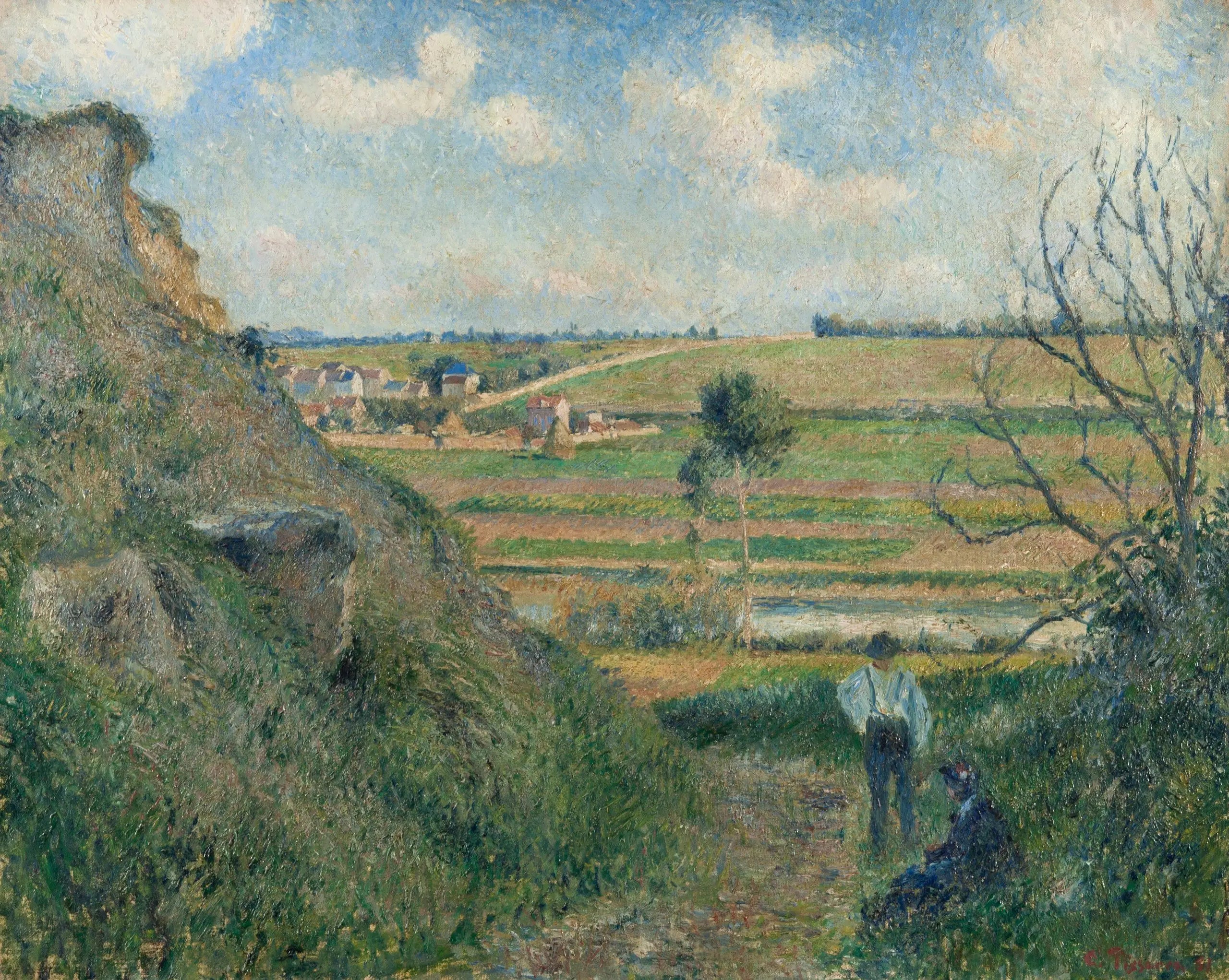 Reproduction du tableau « Chemin creux, vue sur Épluches - Camille Pissarro » par Alpha Reproduction en peinture à l’huile