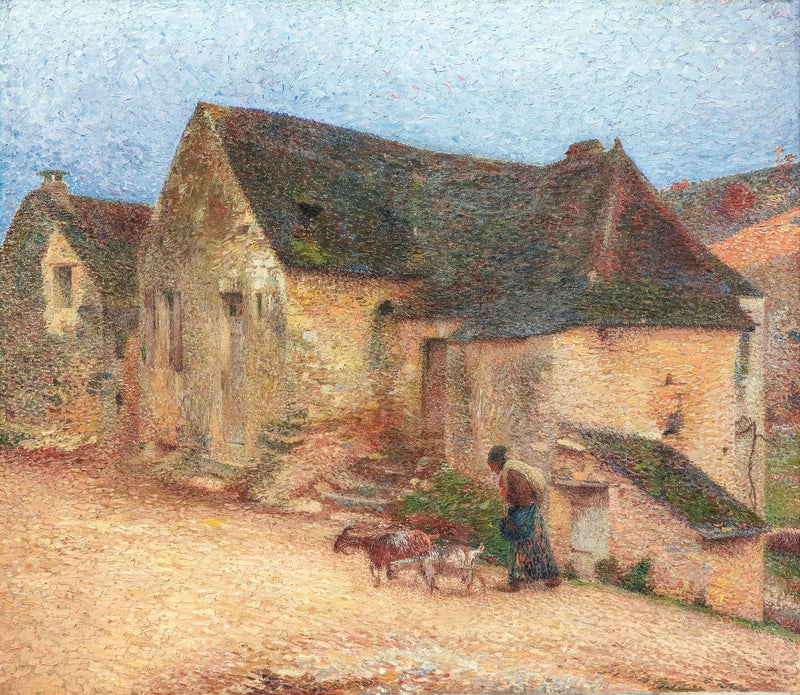 Chevrière devant une vieille maison à Labastide - Henri-Jean Guillaume Martin