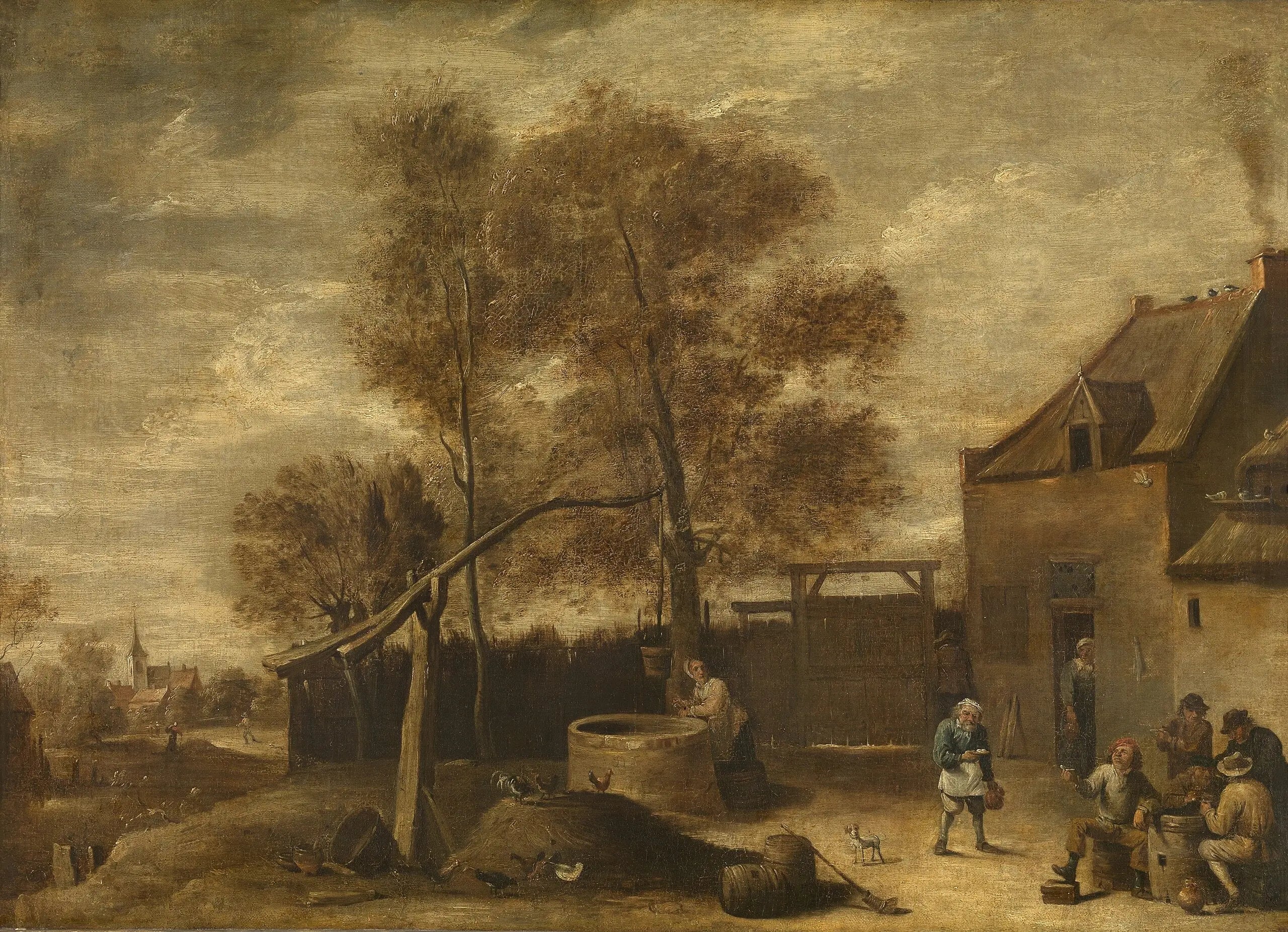 Dans la cour de la ferme - David Teniers le Jeune - Alpha Reproduction