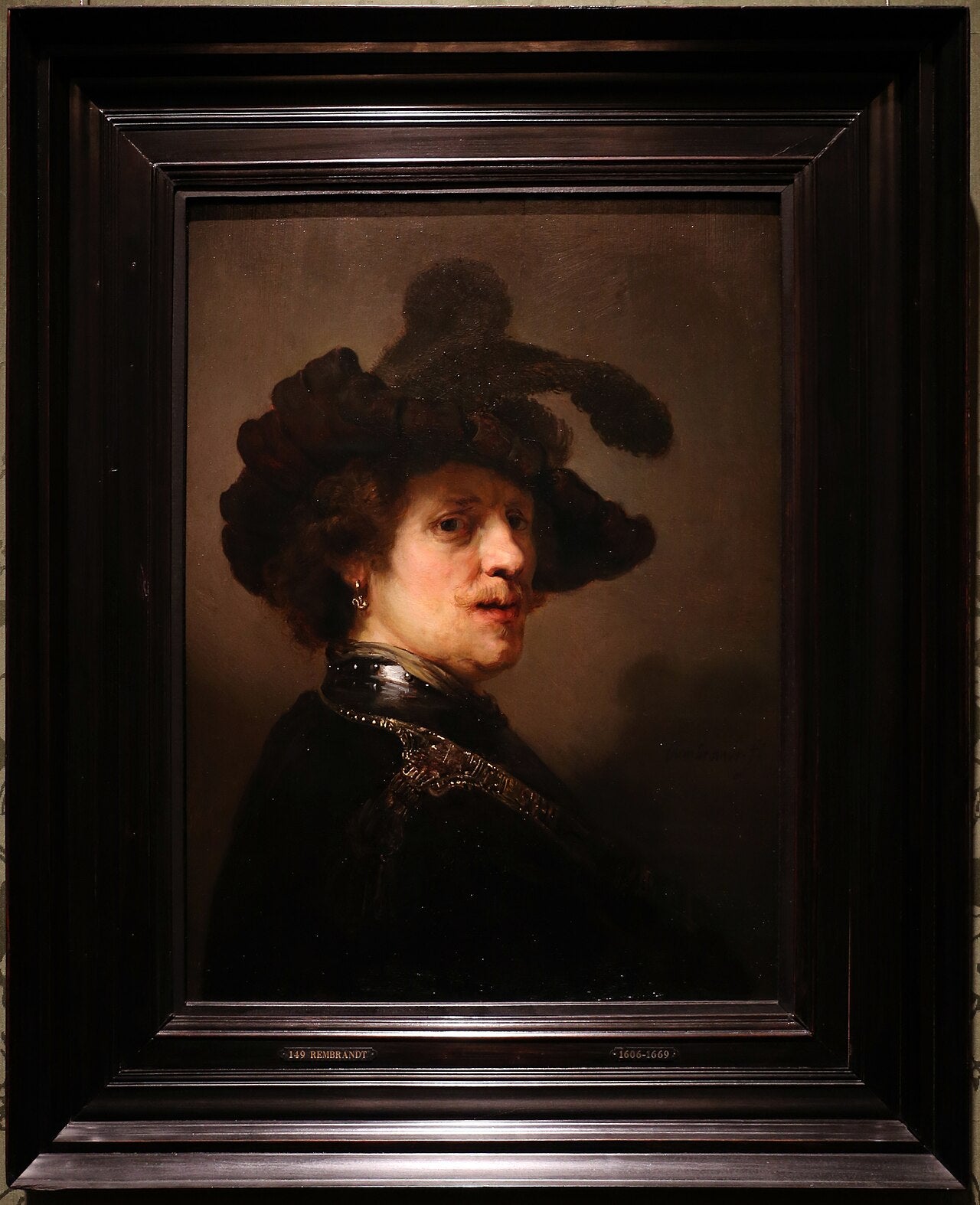Homme au chapeau à plumes - Rembrandt - Alpha Reproduction