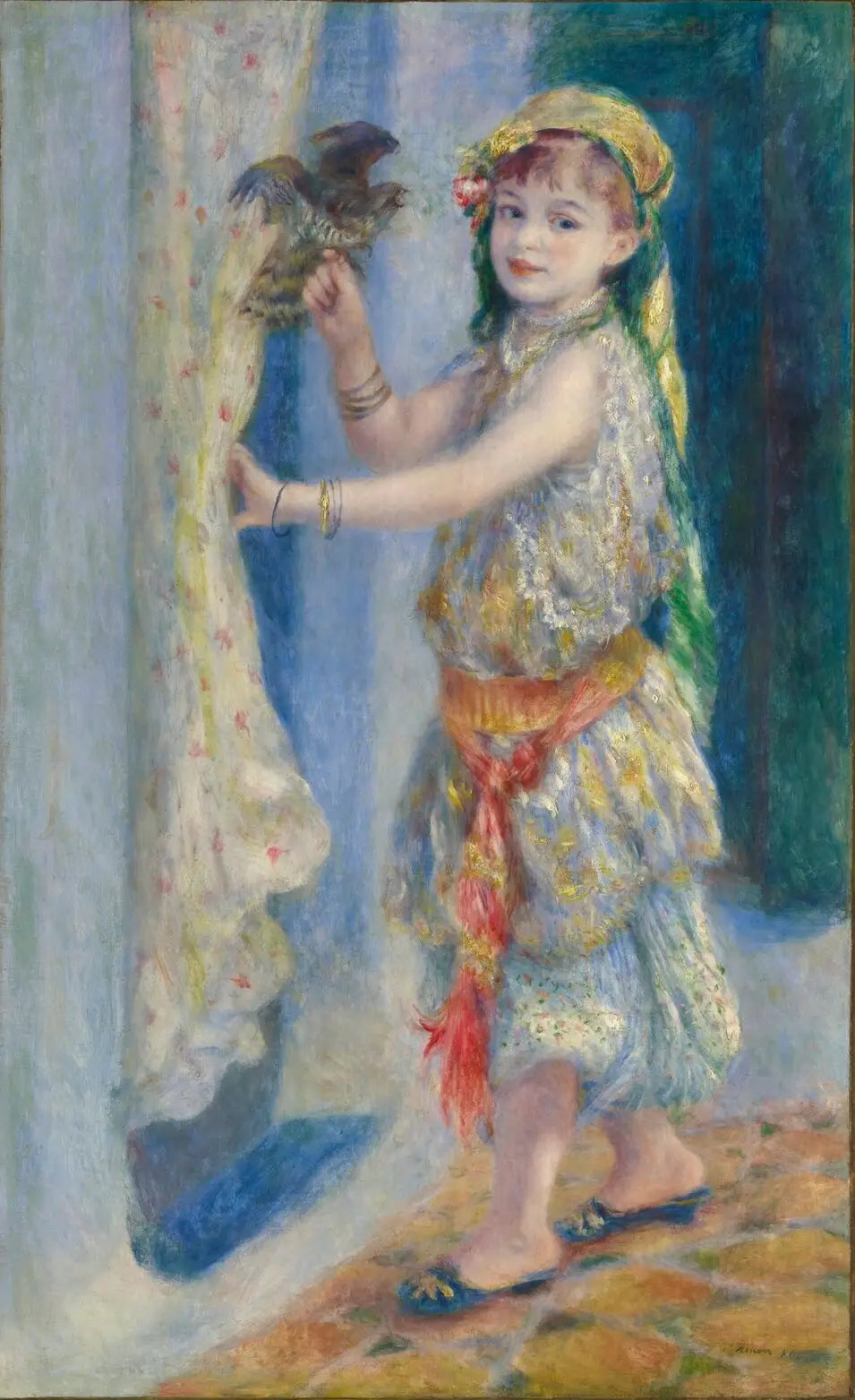 Reproduction du tableau « L'enfant à l'oiseau - Pierre-Auguste Renoir » par Alpha Reproduction en peinture à l’huile