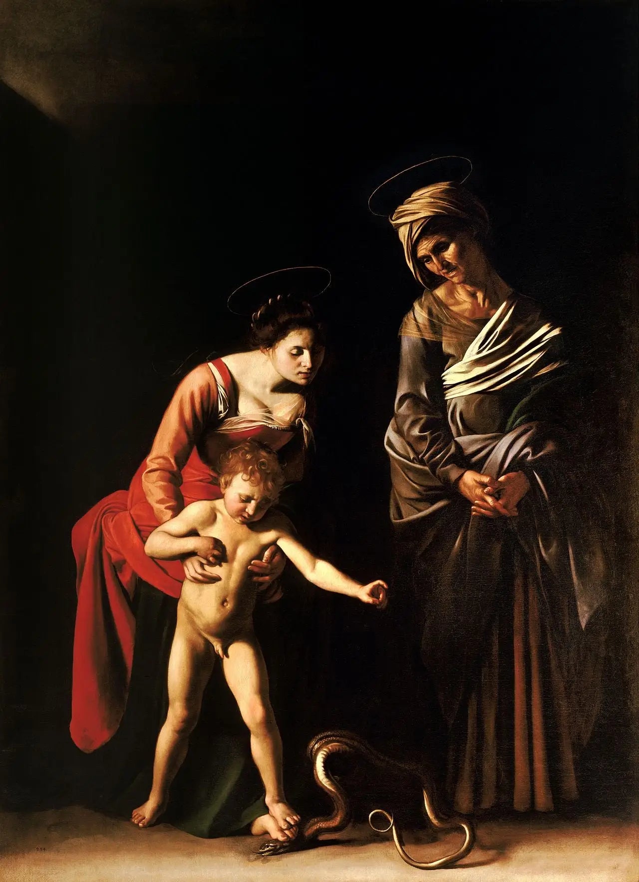 Reproduction du tableau « La Madone des palefreniers - Le Caravage » par Alpha Reproduction en peinture à l’huile