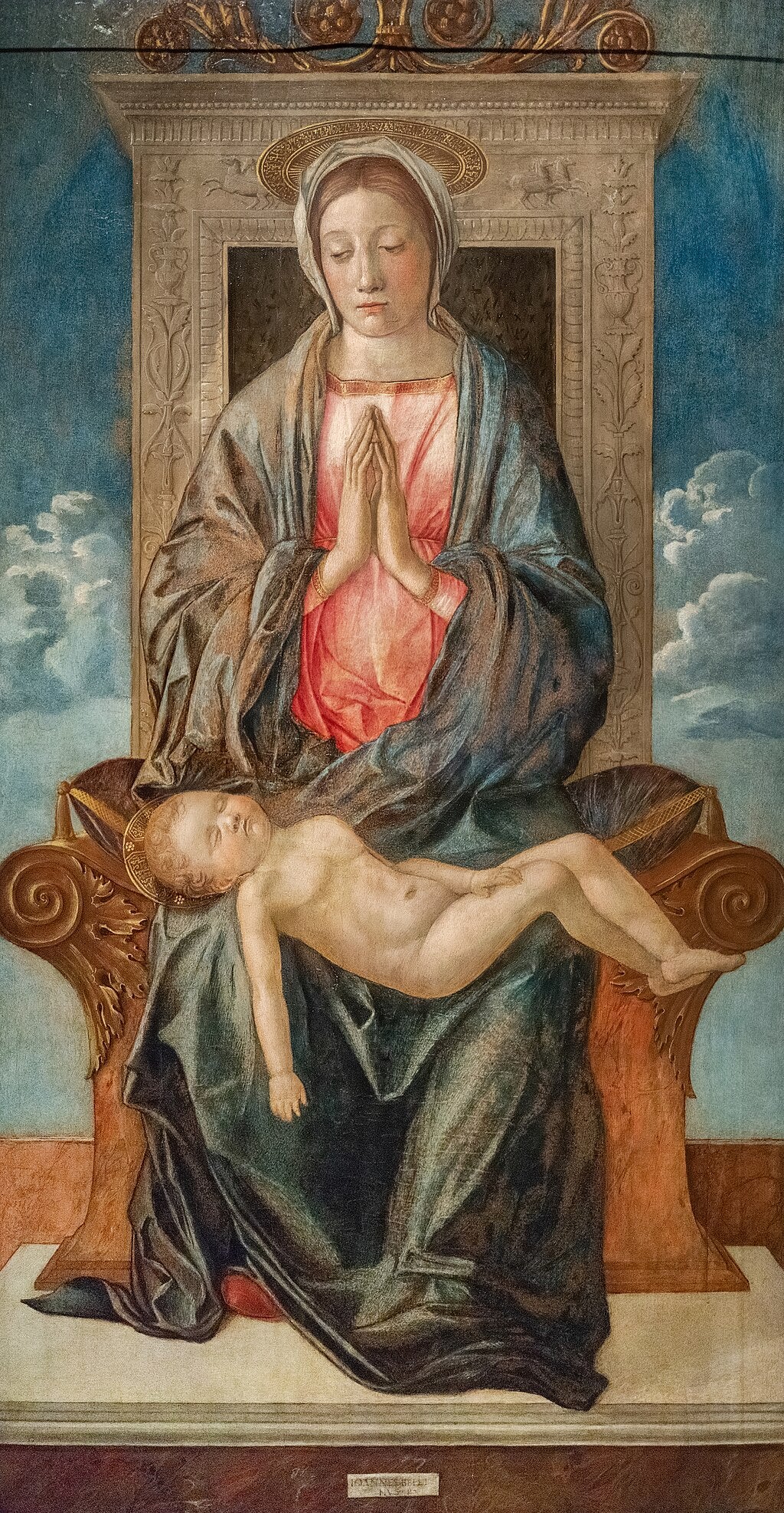 La Madone trônant adorant l’Enfant Jésus endormi - Giovanni Bellini - Alpha Reproduction