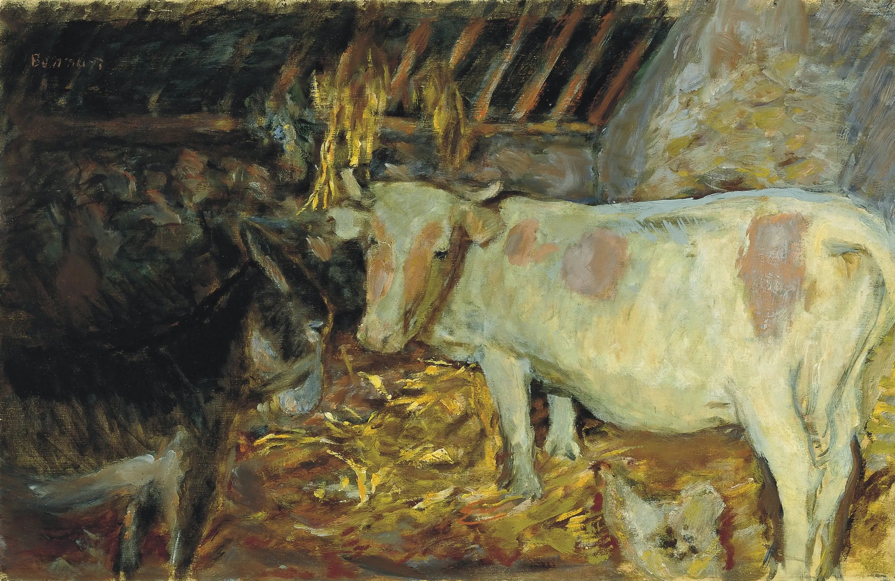 Reproduction du tableau « La grange (vache dans l'étable) - Pierre Bonnard » par Alpha Reproduction en peinture à l’huile
