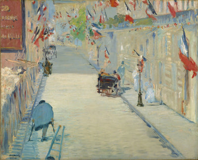 Reproduction du tableau « La rue Mosnier aux drapeaux - Édouard Manet » par Alpha Reproduction en peinture à l’huile