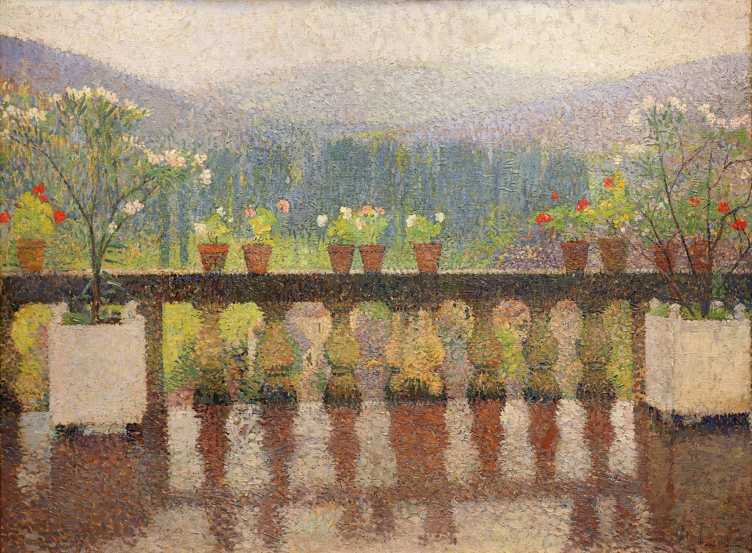 La terrasse à Marquayrol, temps pluvieux - Henri-Jean Guillaume Martin