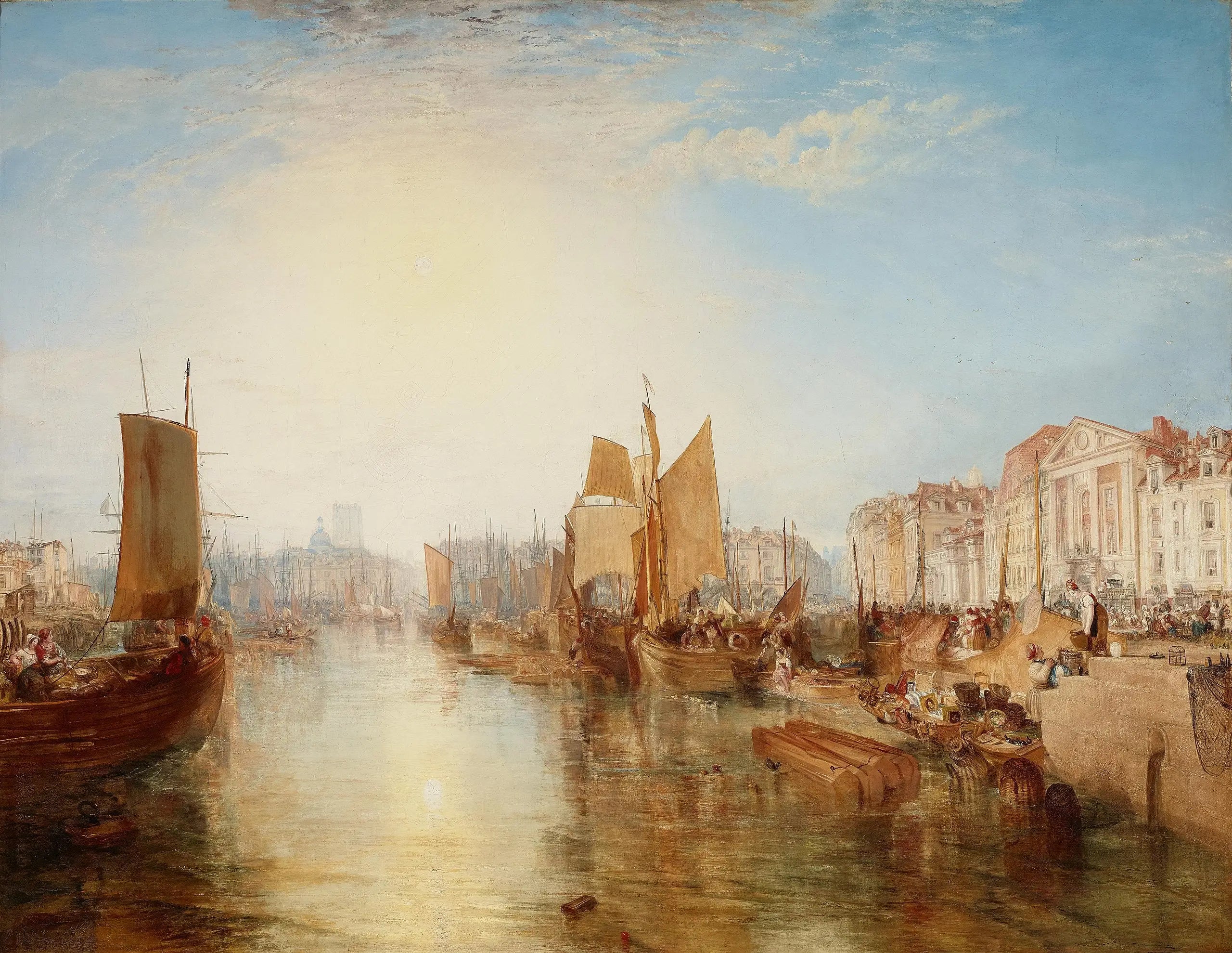 Reproduction du tableau « Le Port de Dieppe - J. M. W. Turner » par Alpha Reproduction en peinture à l’huile