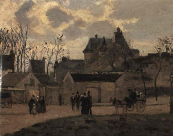 Reproduction du tableau « Le Tribunal de Pontoise, place Saint-Louis - Camille Pissarro » par Alpha Reproduction en peinture à l’huile