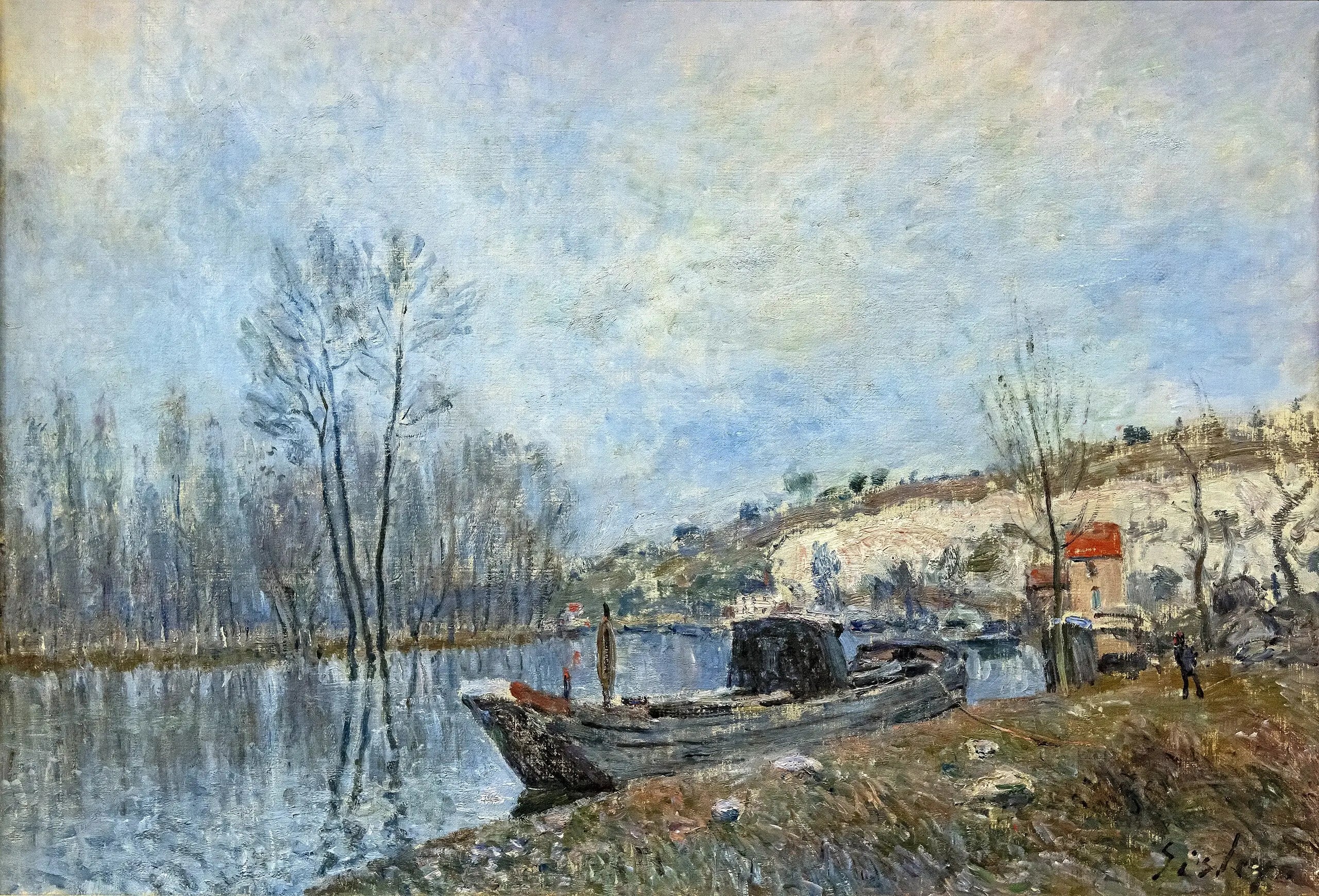 Reproduction du tableau « Les Bords du Loing vers Moret - Alfred Sisley » par Alpha Reproduction en peinture à l’huile