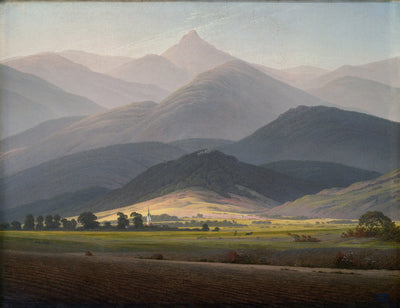 Reproduction du tableau « Paysage de montagnes - Caspar David Friedrich » par Alpha Reproduction en peinture à l’huile