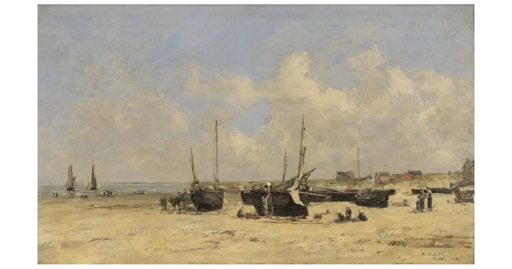Reproduction du tableau « Plage de Berck à marée basse - Eugène Boudin » par Alpha Reproduction en peinture à l’huile